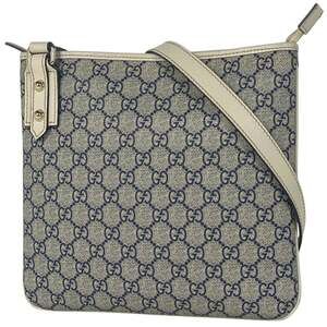 Gucci GG-patterned crossbody shoulder bag in coated canvas, navy, 257246, for...
